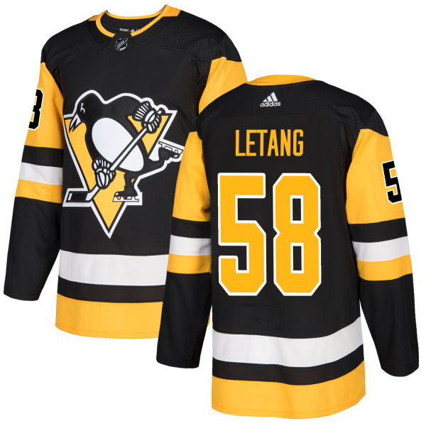 Adidas Penguins #58 Kris Letang Black Home Authentic Stitched NHL Jersey